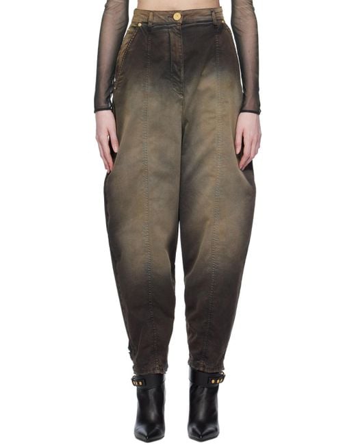 Balmain Brown Tie-Dye Baggy Denim Jeans