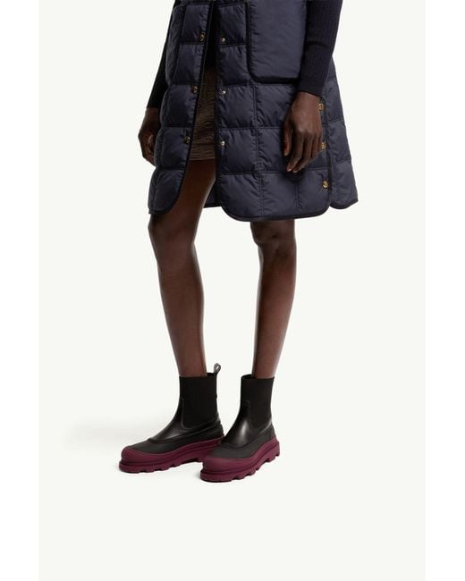 Moncler Brown Vera Edge Leather Ankle Boots