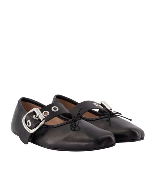 Vivienne Westwood Black Alice Buckled Ballet Flats