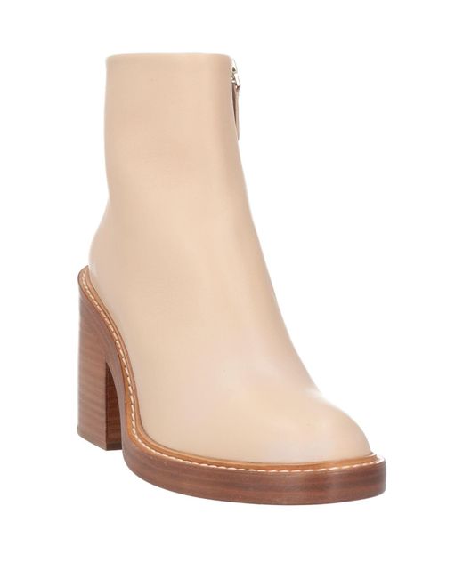 Chloé Natural Minimalist Leather Ankle Boots