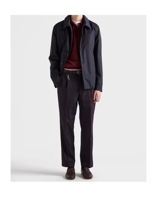 Prada Red Wool And Silk Polo Sweater for men