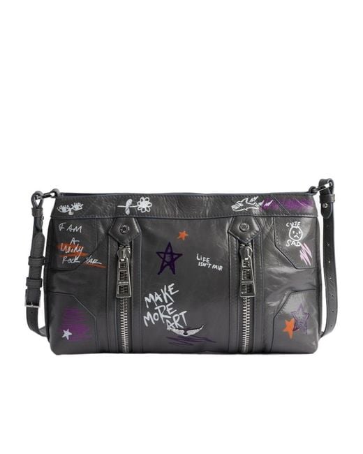 Zadig & Voltaire Black X Humberto Cruz Sunny Mood Zipped Crossbody Bag