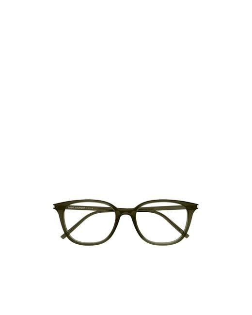Saint Laurent Metallic Eyewear Rectangular Frame Glasses