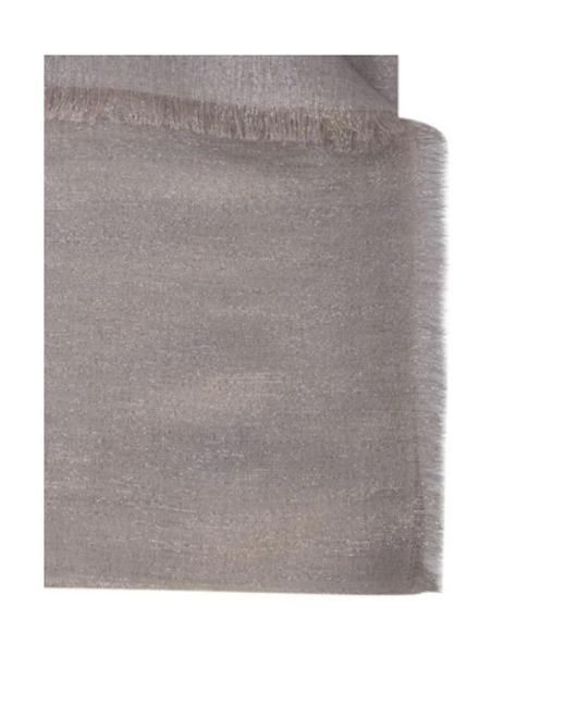 Brunello Cucinelli Gray Sparkled Frayed-Edge Scarf