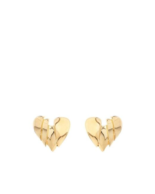 AMINA MUADDI Metallic Heart-Shaped Earrings