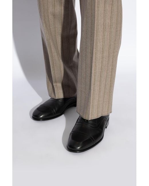 Ferragamo Black Ferragamo Toe Cap Oxford Shoes for men