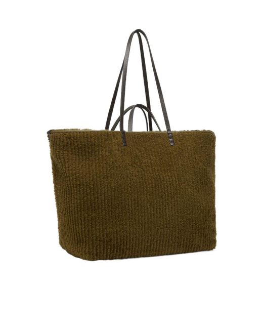 Fendi Green Large Roll Tote Bag