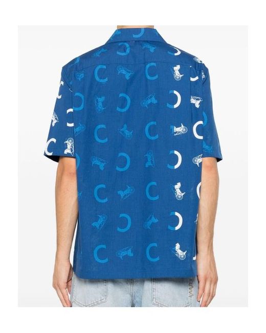 Céline Blue 'Bowling' Shirt With Pointed Collar And Front Button Closure for men