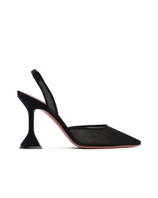 AMINA MUADDI Black Holli Mesh Sling 95 Heels
