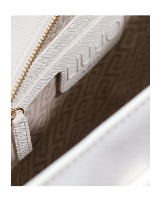 Liu Jo White Logo-Embossed Tote Bag