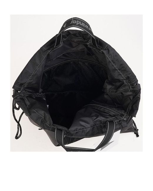 And Wander Black Drawstring Tote Bag for men
