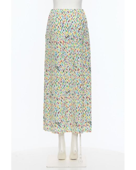 Valentino Green Patterned Midi Skirt