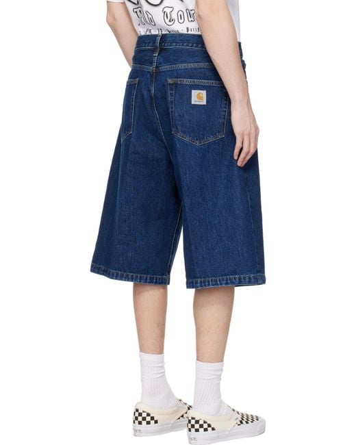 Carhartt Blue Landon Oversized Denim Shorts for men