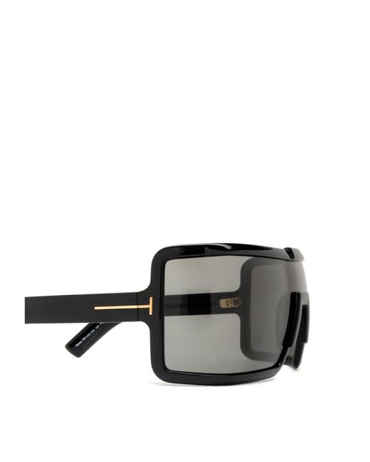 Tom Ford Gray Eyewear Shield Frame Sunglasses