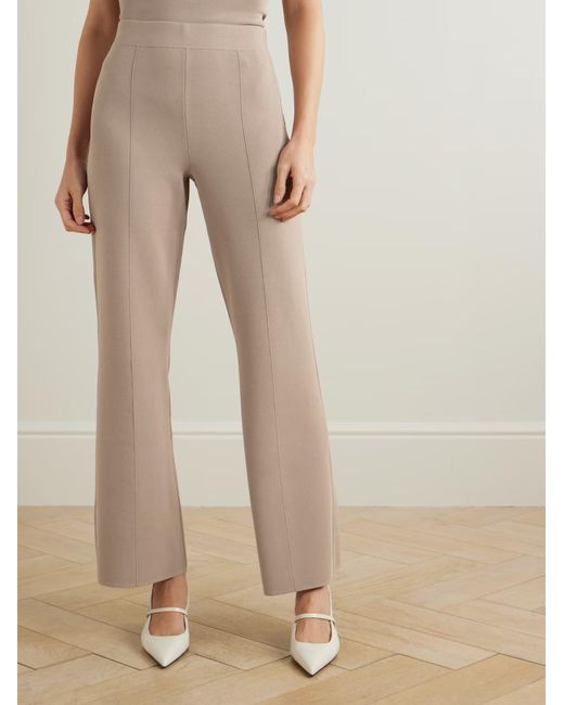 Joseph Natural Stretch-Knit Flared Track Pants