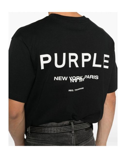 Purple Brand Black Logo T-Shirt for men
