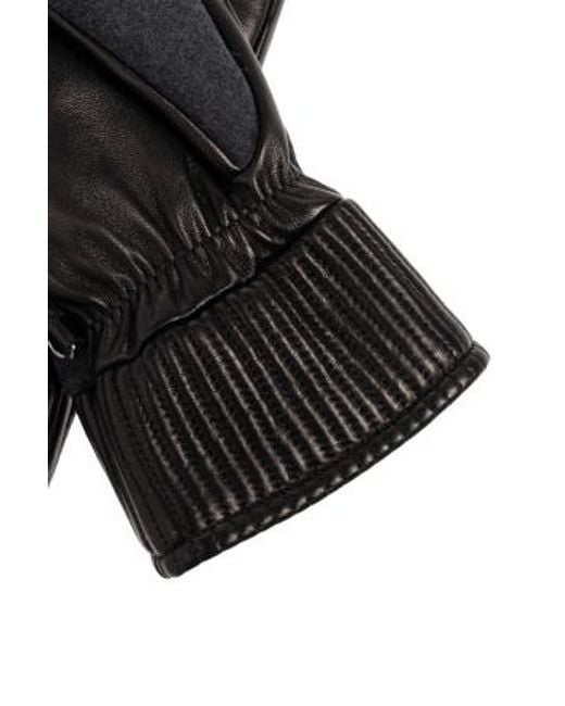 Giorgio Armani Blue Logo-Patch Gloves for men