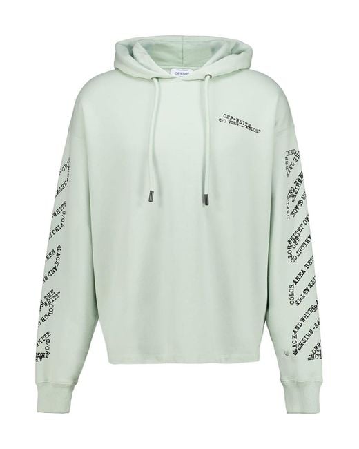 Off-White c/o Virgil Abloh Green Long-Sleeved Hooded Sweatshirt for men