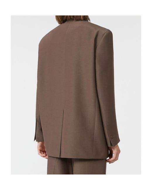 Weekend by Maxmara Brown Oversized Cotton-Blend Blazer
