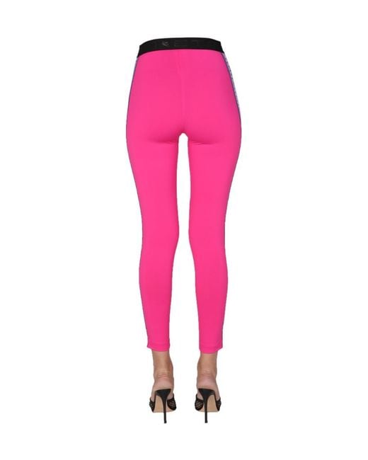Etro Pink Striped High Waist Leggings