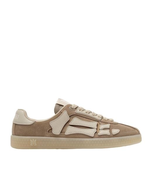 Amiri Brown Pacific Bones Suede Low-Top Sneakers for men