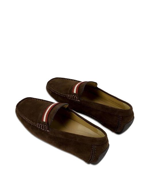 Bally Brown Logo Business Casual Shoes for men