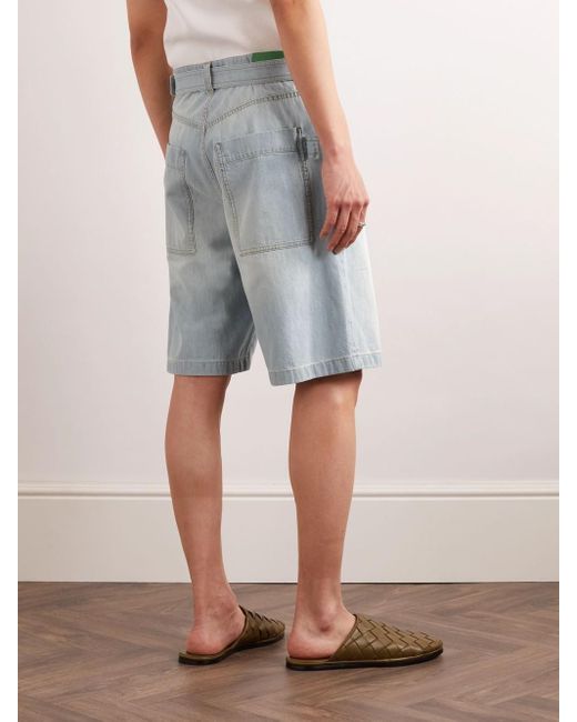 Bottega Veneta Blue Belted Denim Shorts for men