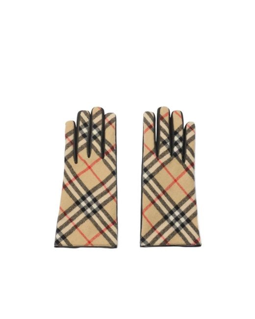 Burberry Metallic Check Wool Cashmere Gloves