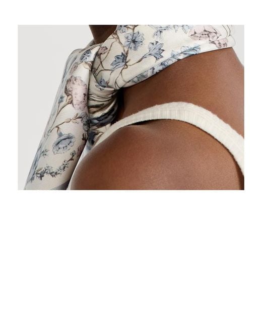 Dior White Millefiori 70 Square Scarf