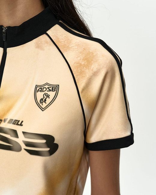 ANDERSSON BELL Metallic Printed Football Zipper T-Shirt