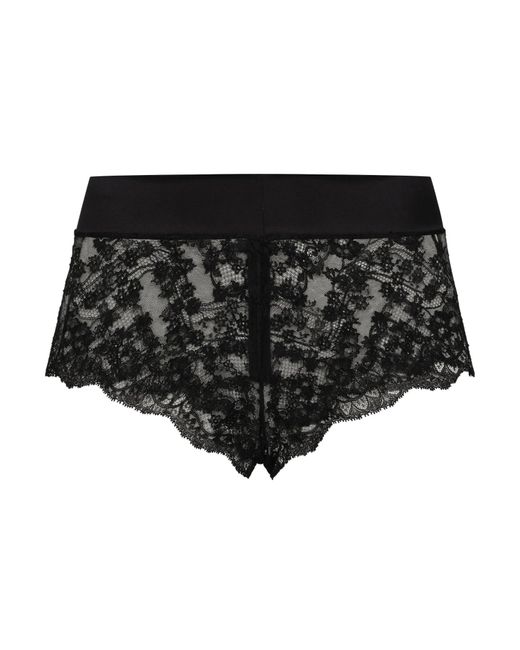Dolce & Gabbana Black Floral-Lace Briefs