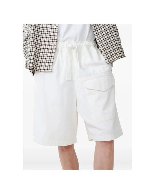 Studio Nicholson White Drawstring Shorts for men