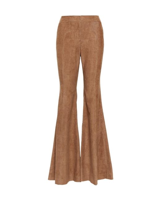 Gabriela Hearst Brown High-Waisted Flared Trousers