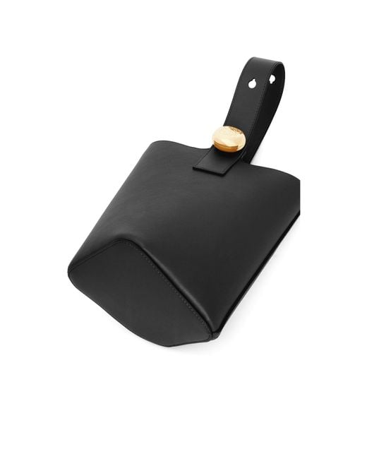 Loewe Black Mini Pebble Bucket Bag