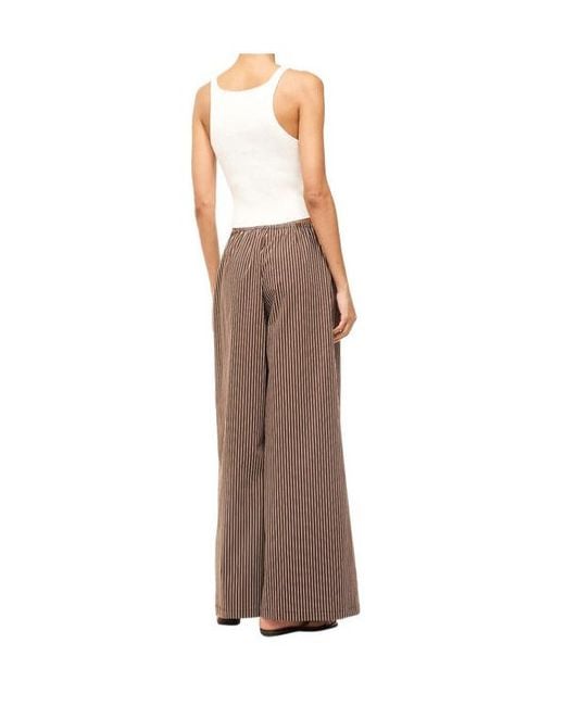 Staud Brown Elastic Waist Casual Pants