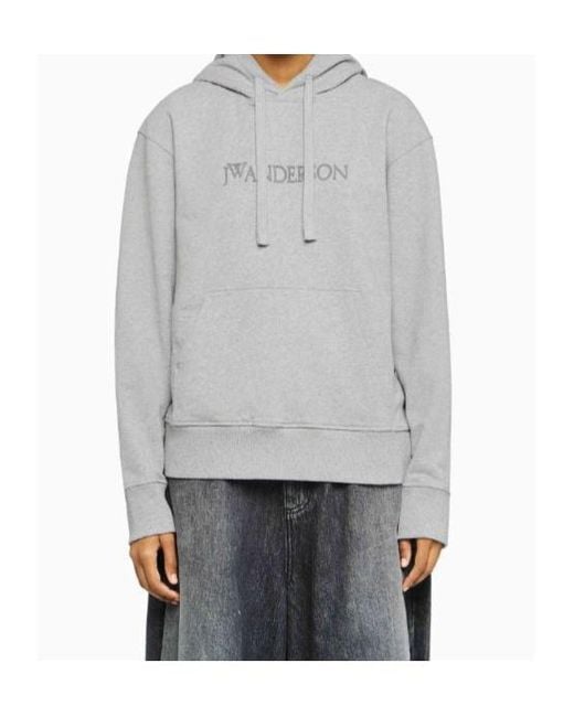 J.W. Anderson Gray Jw Anderson Logo Lettering Drawstring Hoodie