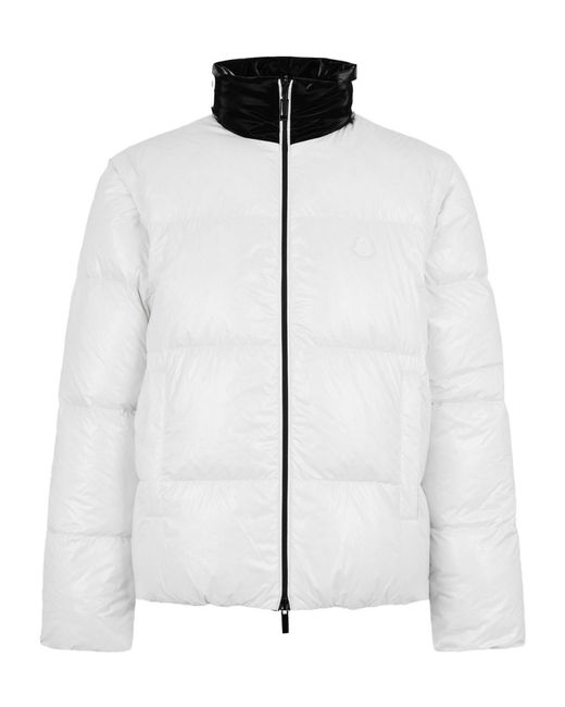 Moncler White Throttle Reversible Down Short Puffer Jacket for men
