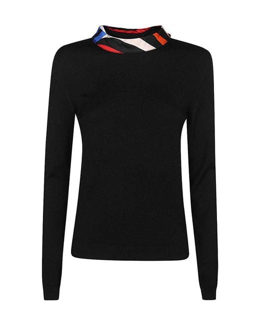 Emilio Pucci Black Pucci Marmo-Print Knitted Jumper
