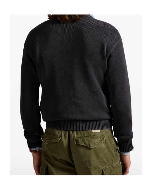 Polo Ralph Lauren Blue Logo Embroidered Crewneck Jumper for men