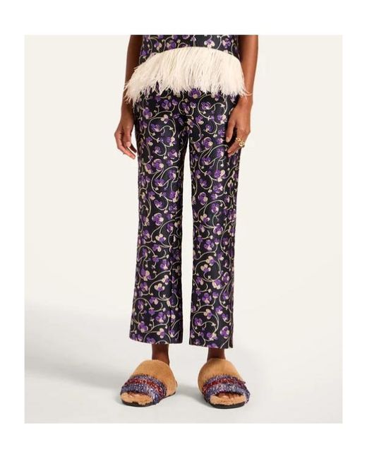 LaDoubleJ Blue 24/7 Floral Trousers