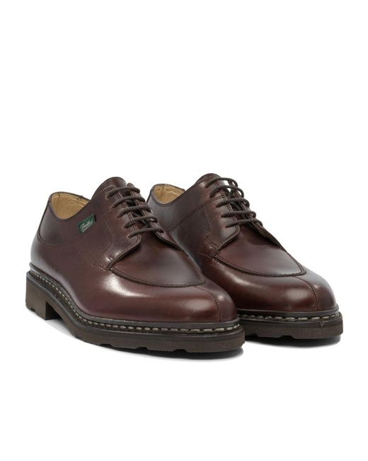 Paraboot Brown Round Toe Business Dress Shoes for men