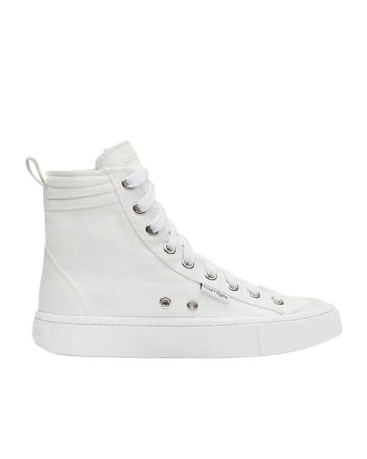 Courreges White Panelled Canvas Sneakers