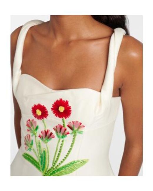 Leo White Beatrice Embellished Wool And Silk Midi Dress