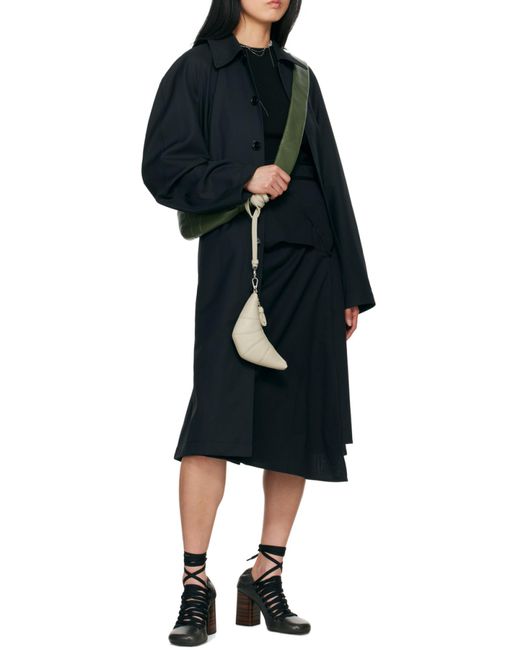 Lemaire Black Asymmetric Tied Midi Skirt