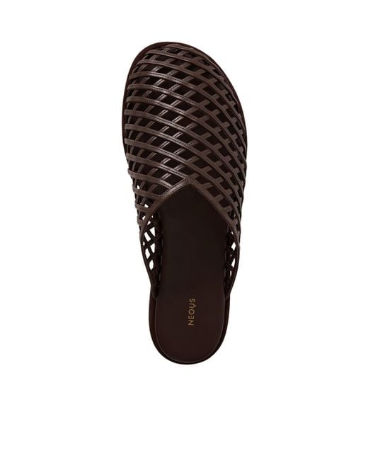 Neous Black Solid Color Leather Slippers