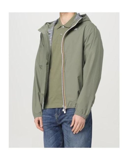 K-Way Green Zip-Up Hooded Jacket for men