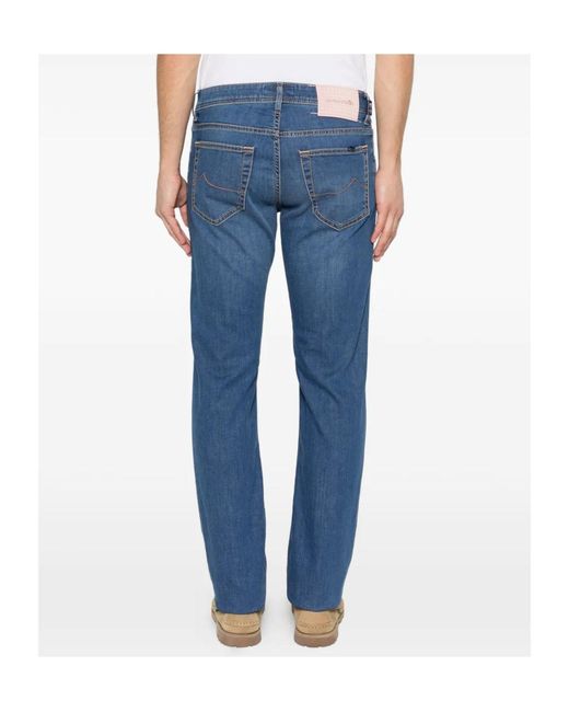 Jacob Cohen Blue Nick Tonal Stitched Jeans for men