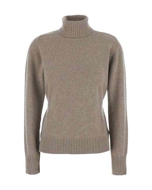 P.A.R.O.S.H. Gray P.A.R.O..H. Belted High Neck Knitted Sweater