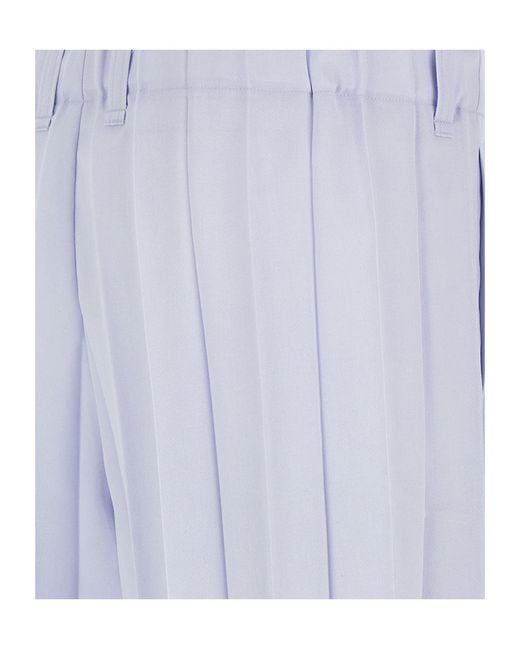 Homme Plissé Issey Miyake Blue Pleated Button Trousers for men