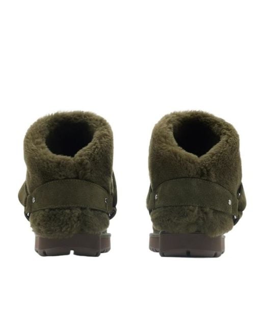 Burberry Green Chubby Buckle-Detailed Boots